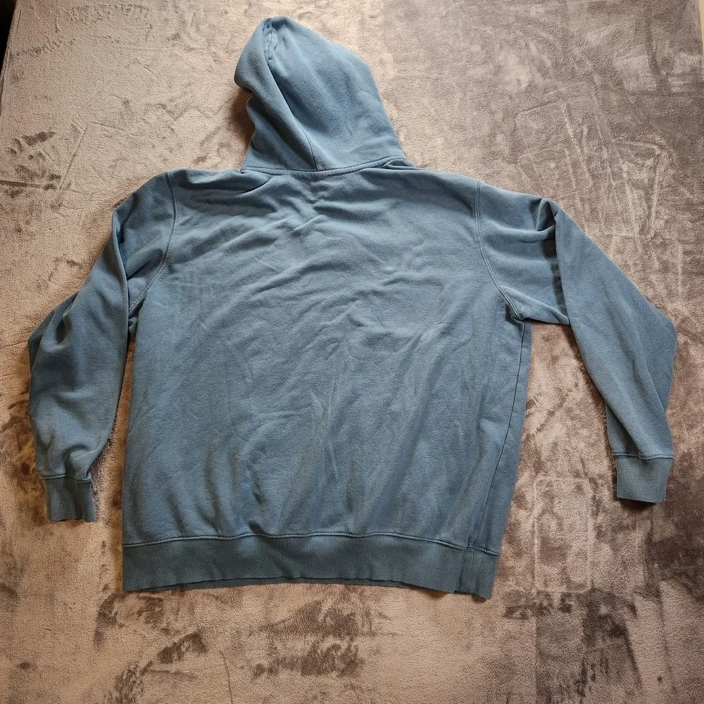 The North Face Hoodie Mens 2XL Blue  Fleece Pullover Never Stop Exploring